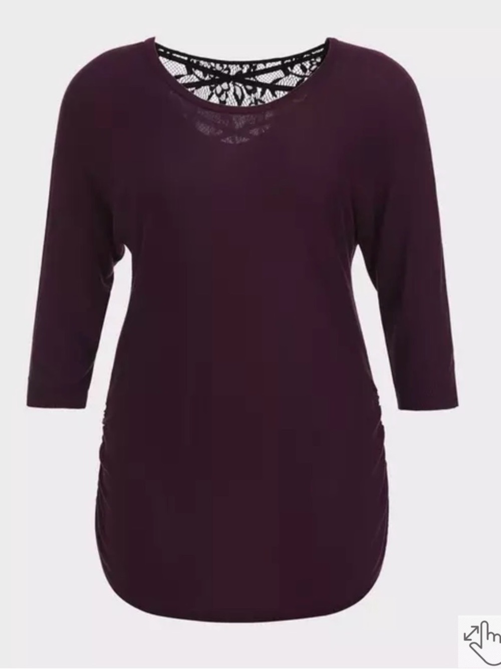 TORRID  Plum Lace-Back V-Neck Knit Top